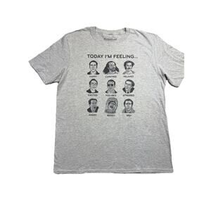 HEADLINE TODAY I'M FEELING LIKE NICOLAS CAGE GRAY T-SHIRT ADULT SIZE Large